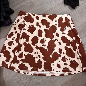 Cow Print A-Line Skirt